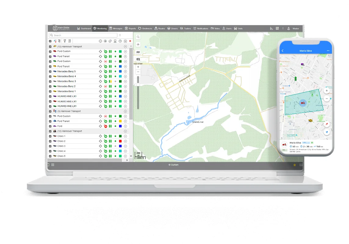 The Kain Globe fleet tracking platform
